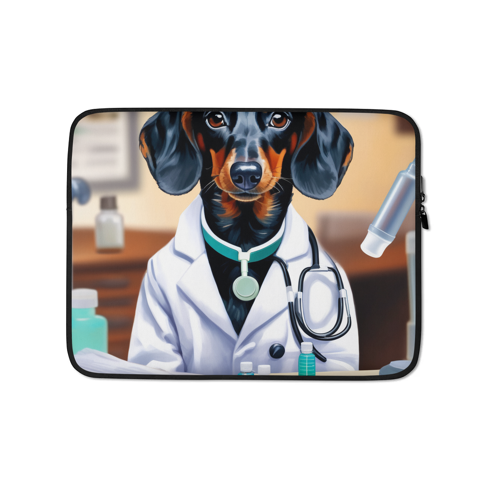 PugMug Custom Black Dachshund Laptop Sleeve