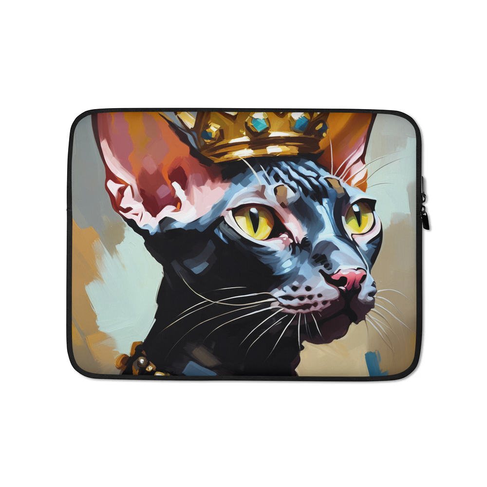 PugMug Custom Black Sphynx Cat Laptop Sleeve