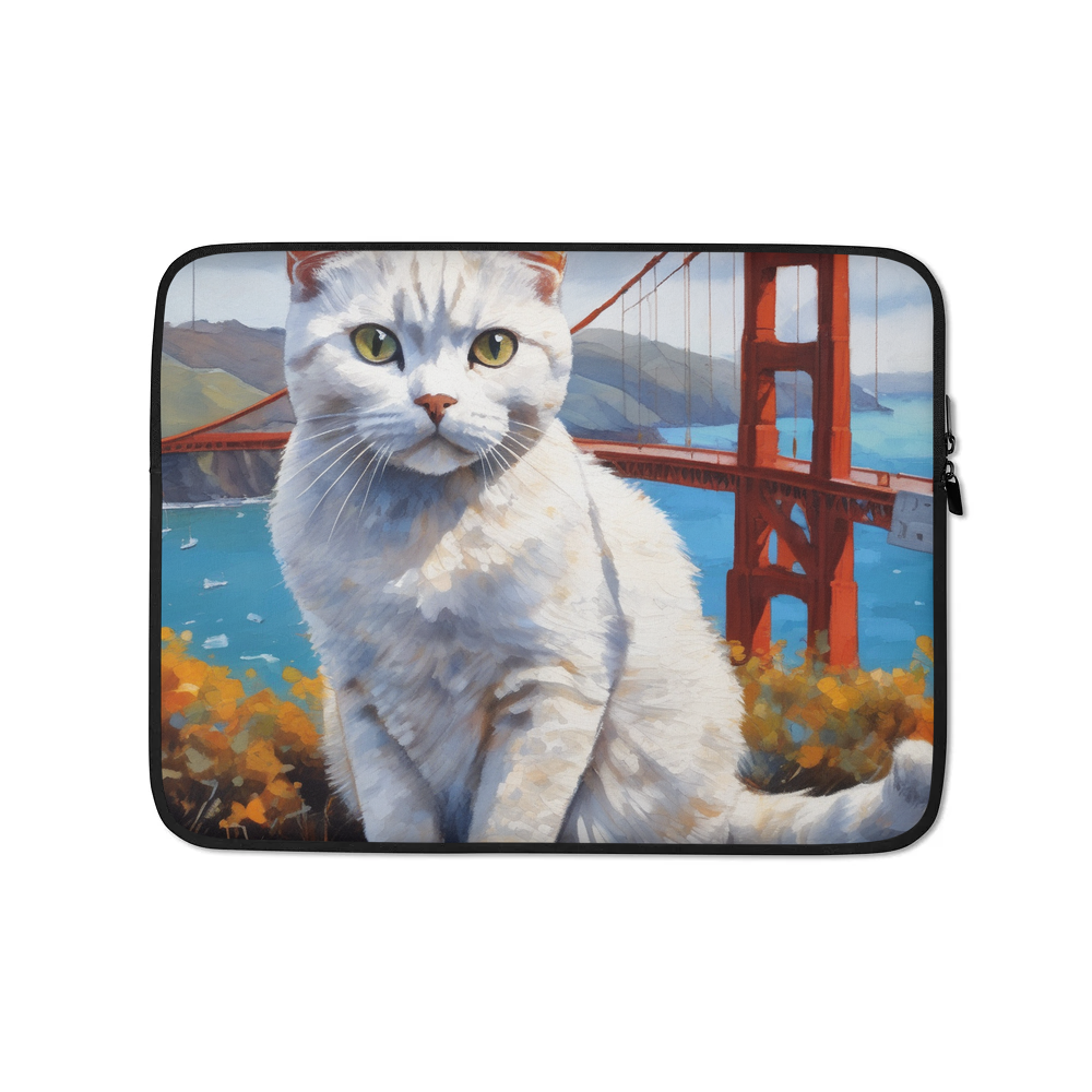 PugMug Custom White British Shorthair Cat Laptop Sleeve