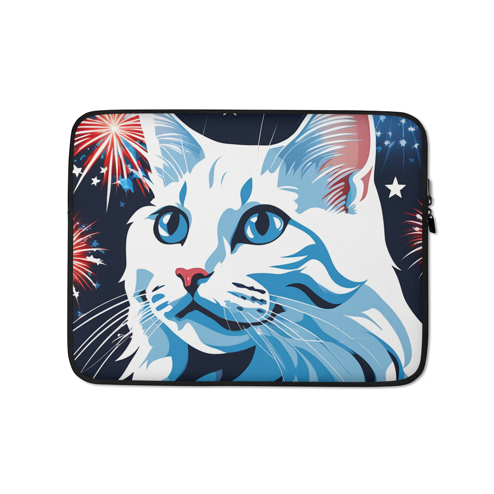 PugMug Custom White Companion Cat Laptop Sleeve