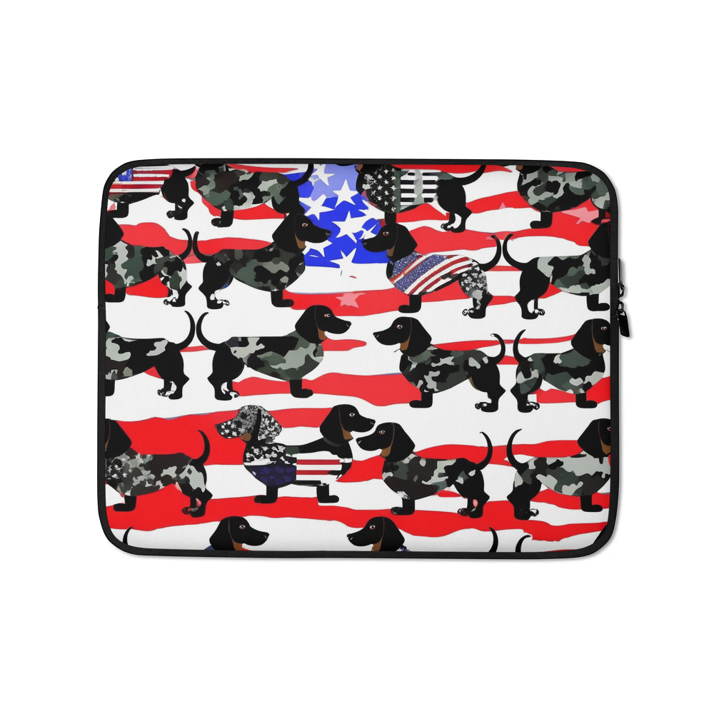 PugMug Custom Black Dachshund Laptop Sleeve