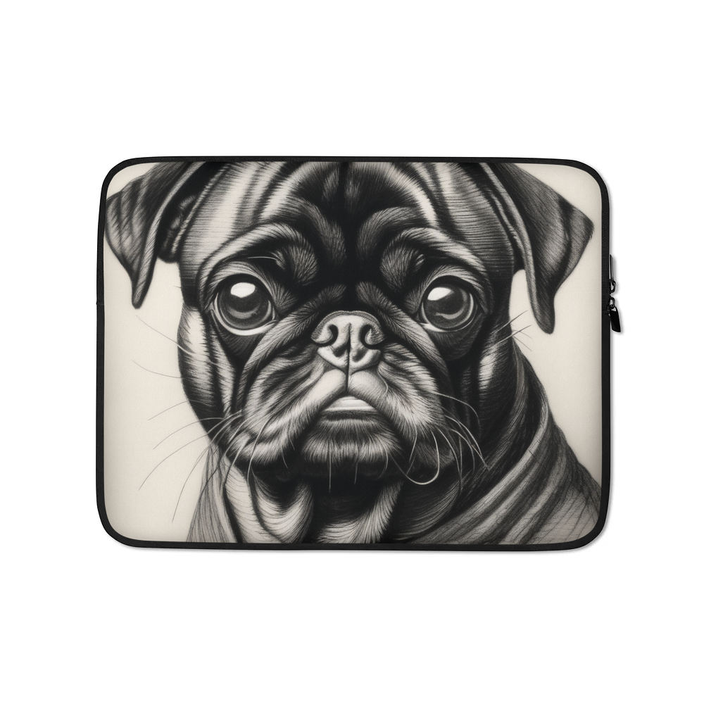 PugMug Custom Black Pug Laptop Sleeve