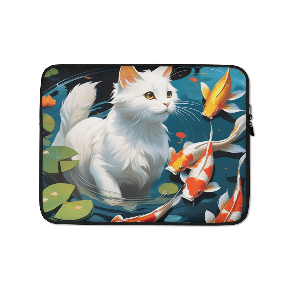 PugMug Custom White Companion Cat Laptop Sleeve