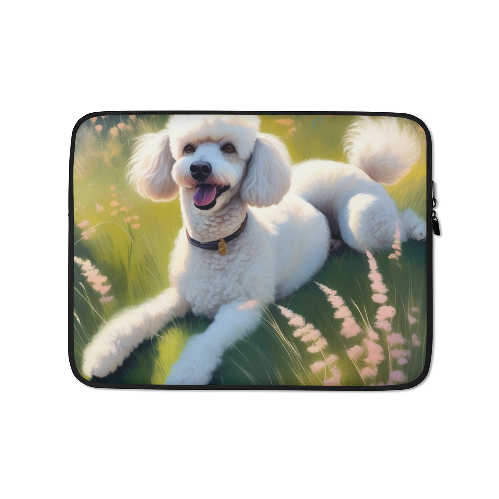 PugMug Custom White Poodle Laptop Sleeve