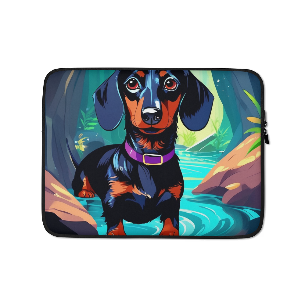 PugMug Custom Black Dachshund Laptop Sleeve