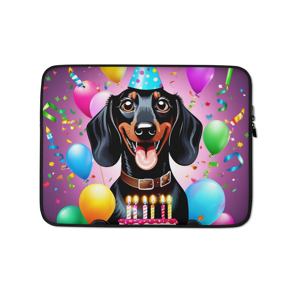 PugMug Custom Black Dachshund Laptop Sleeve