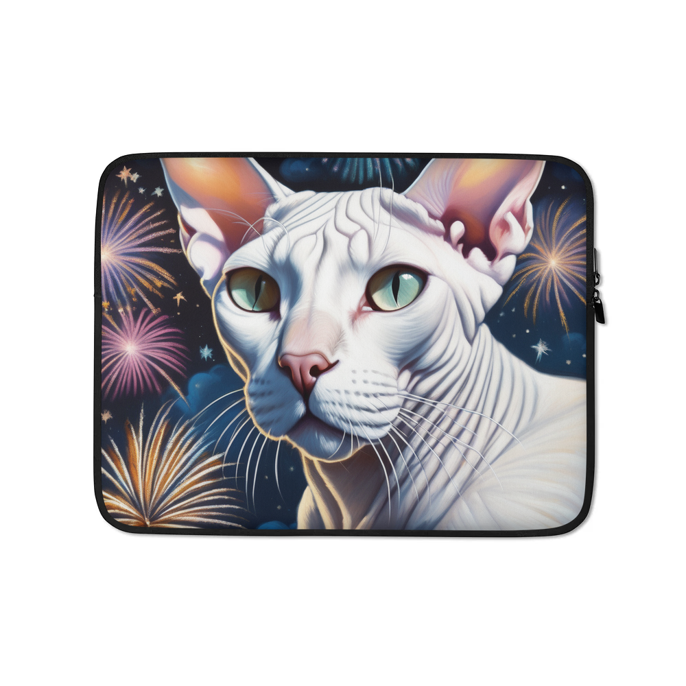 PugMug Custom White Sphynx Cat Laptop Sleeve