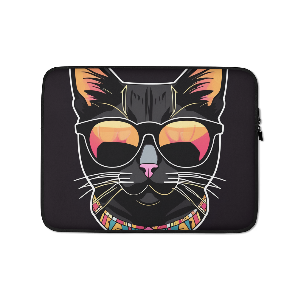 PugMug Custom Black Exotic Cat Laptop Sleeve