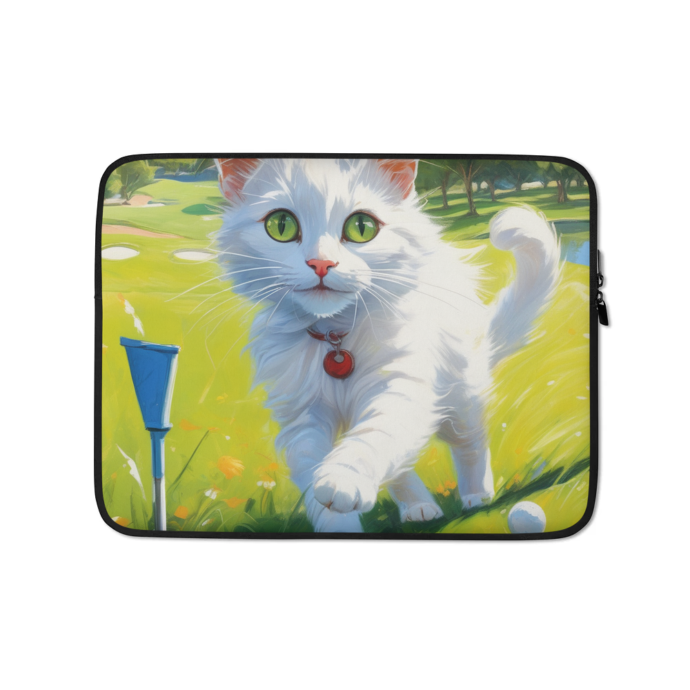 PugMug Custom White Companion Cat Laptop Sleeve