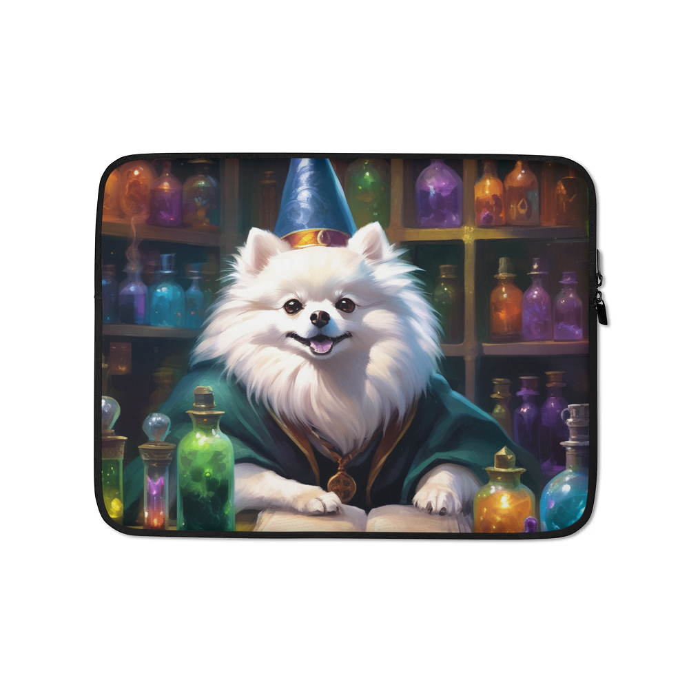 PugMug Custom White Pomeranian Laptop Sleeve