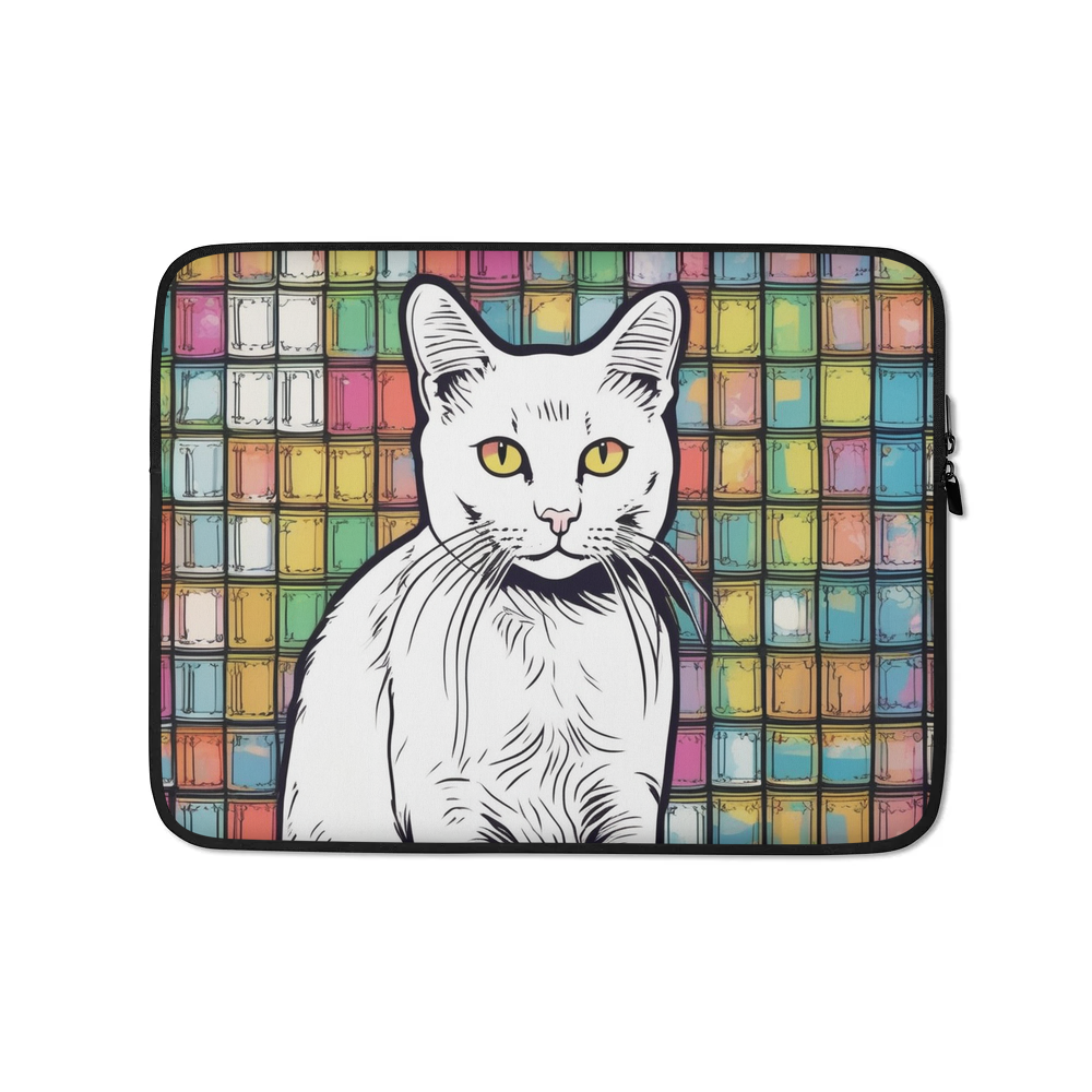 PugMug Custom White Companion Cat Laptop Sleeve
