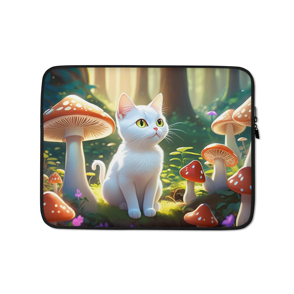 PugMug Custom White Companion Cat Laptop Sleeve