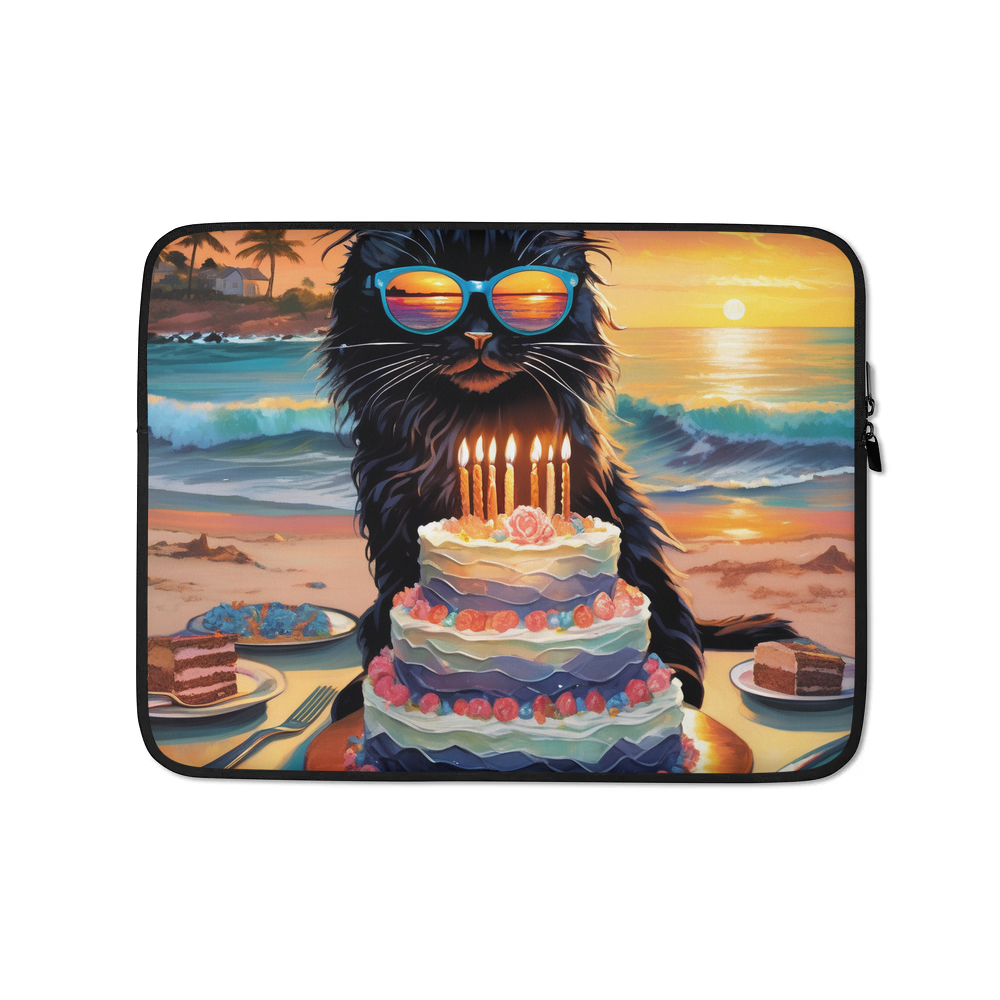 PugMug Custom Black Ragdoll Cat Laptop Sleeve