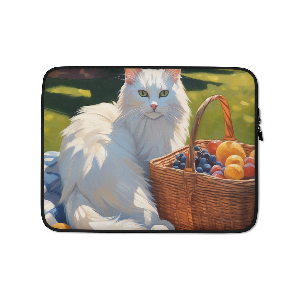 PugMug Custom White Companion Cat Laptop Sleeve