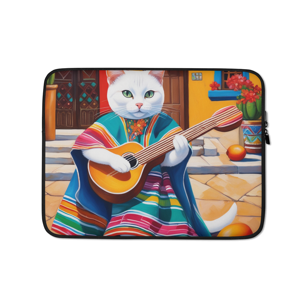 PugMug Custom White Companion Cat Laptop Sleeve