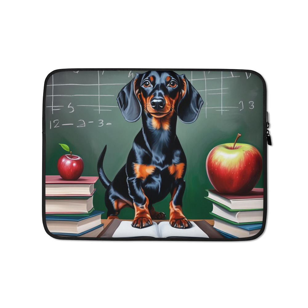 PugMug Custom Black Dachshund Laptop Sleeve