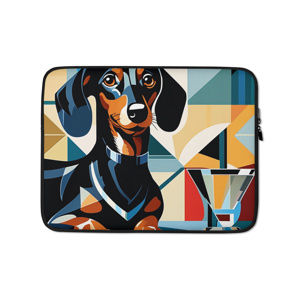 PugMug Custom Black Dachshund Laptop Sleeve