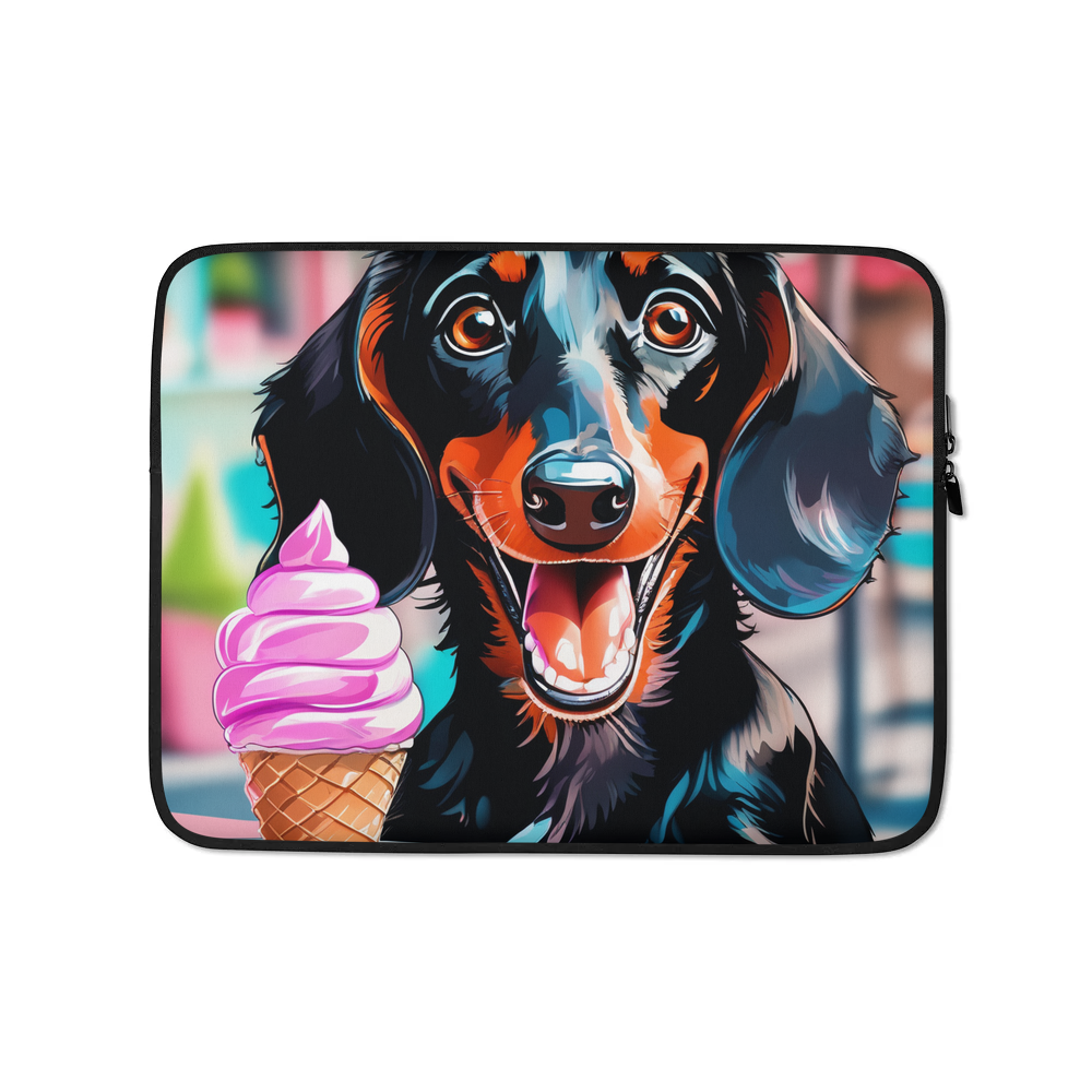 PugMug Custom Black Dachshund Laptop Sleeve