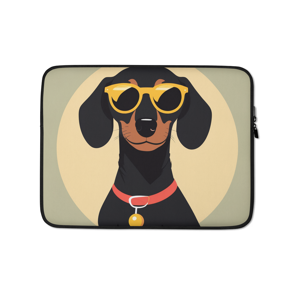 PugMug Custom Black Dachshund Laptop Sleeve