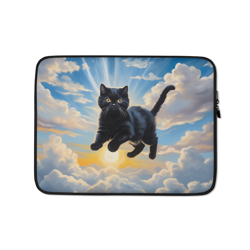 PugMug Custom Black Scottish Fold Cat Laptop Sleeve