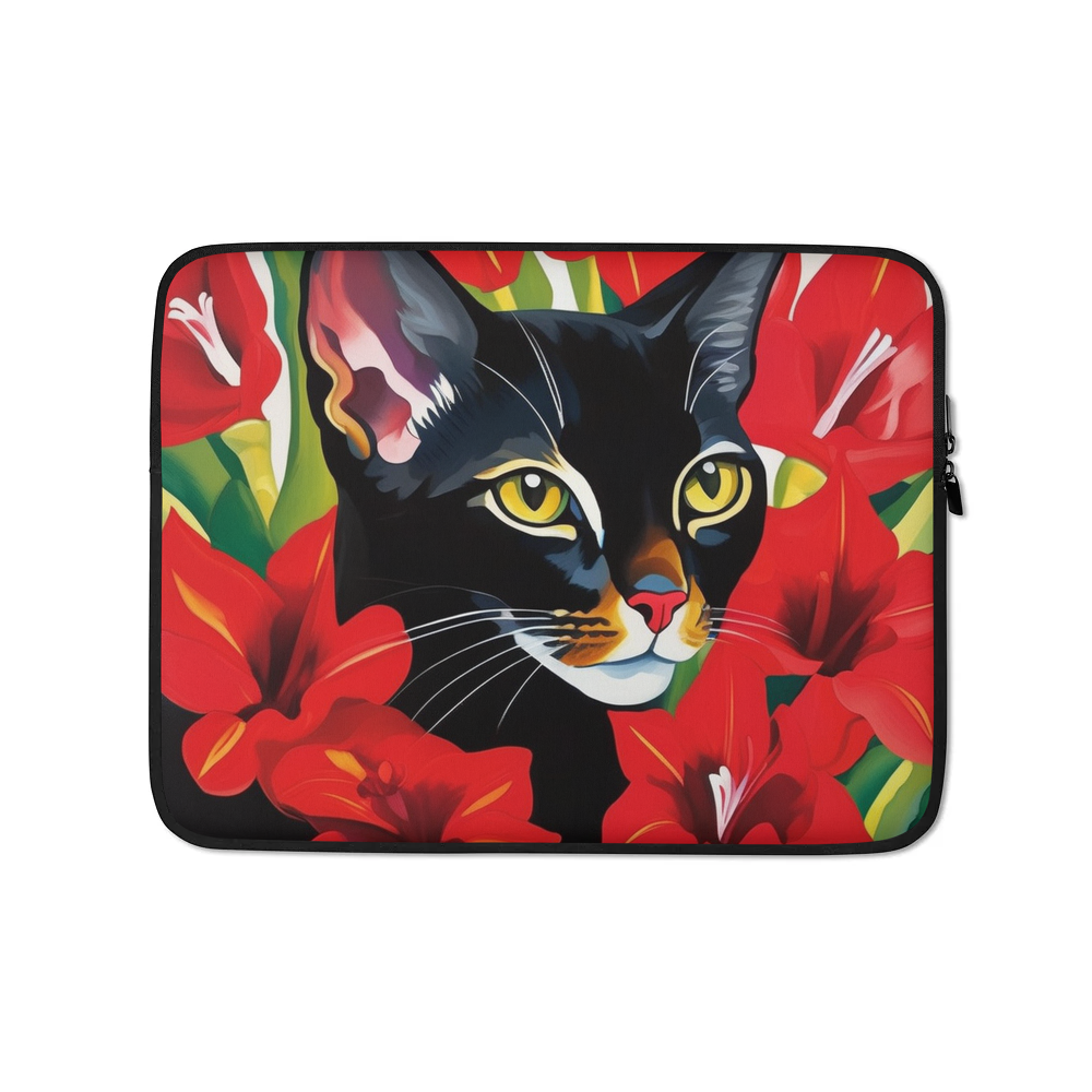 PugMug Custom Black Abyssinian Cat Laptop Sleeve