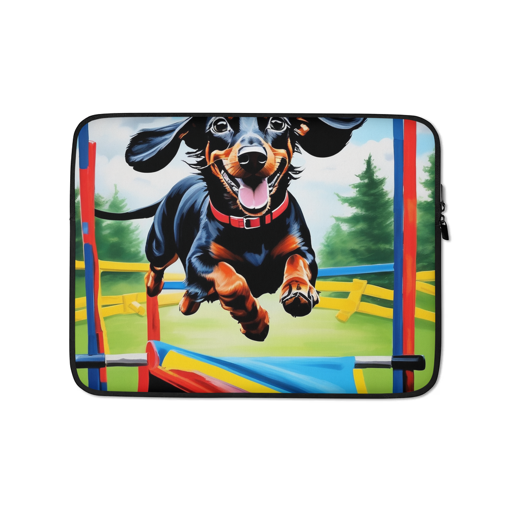 PugMug Custom Black Dachshund Laptop Sleeve