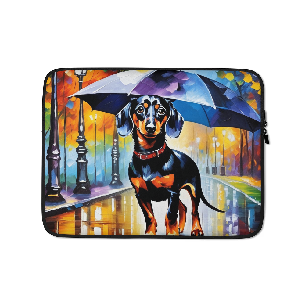 PugMug Custom Black Dachshund Laptop Sleeve