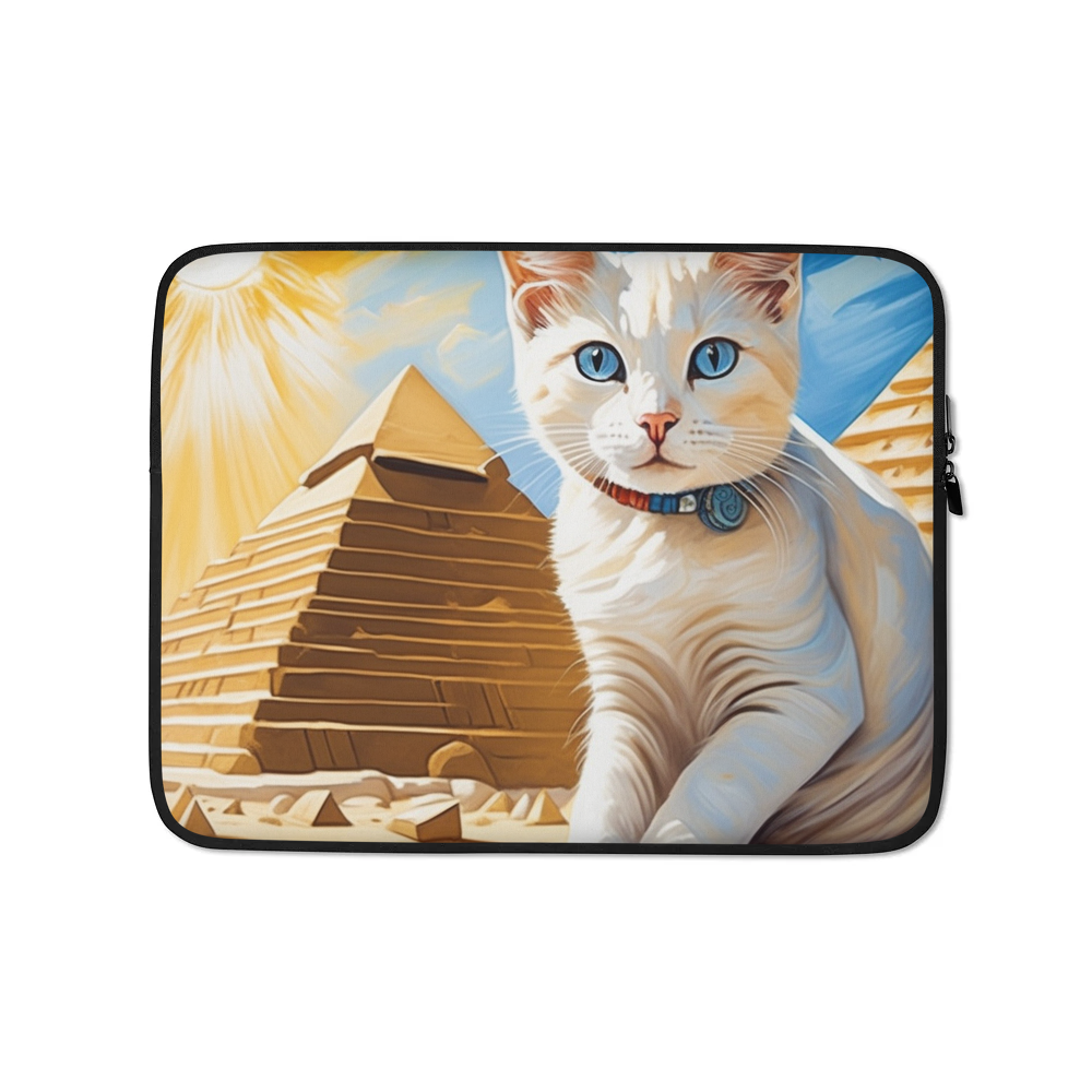 PugMug Custom White Companion Cat Laptop Sleeve