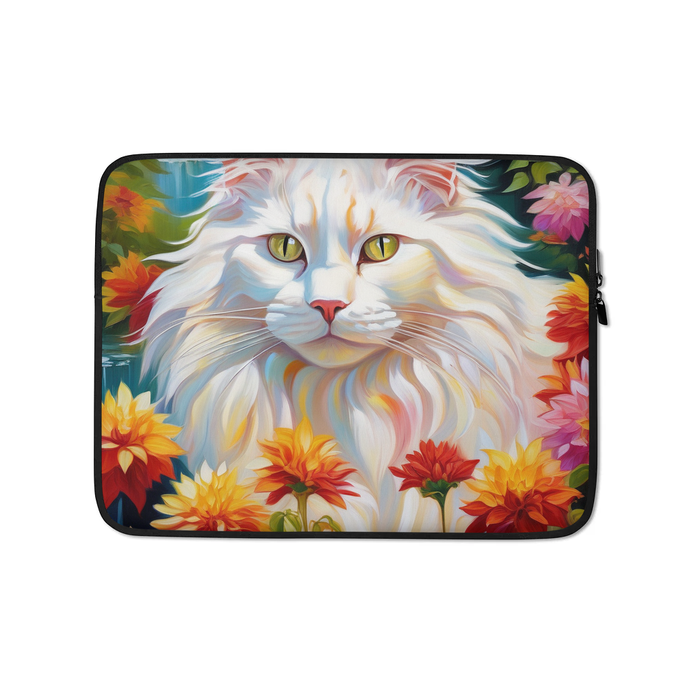 PugMug Custom White Maine Coon Cat Laptop Sleeve