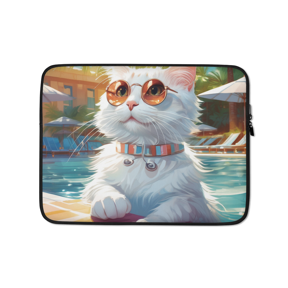 PugMug Custom White Companion Cat Laptop Sleeve
