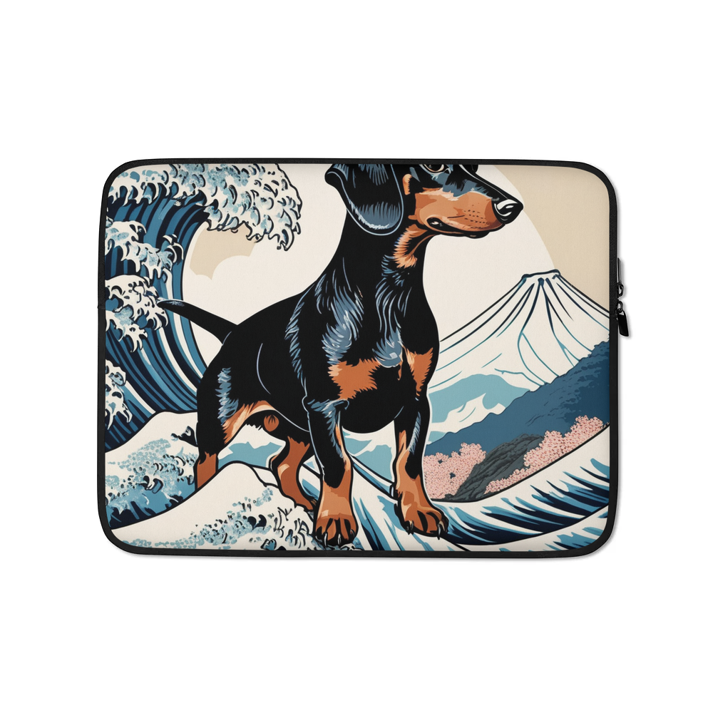 PugMug Custom Black Dachshund Laptop Sleeve