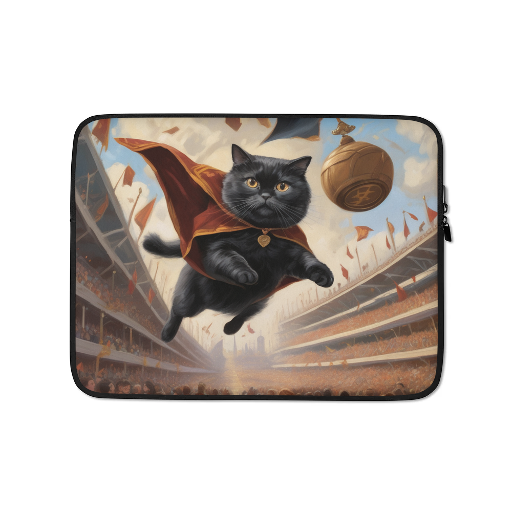 PugMug Custom Black Scottish Fold Cat Laptop Sleeve