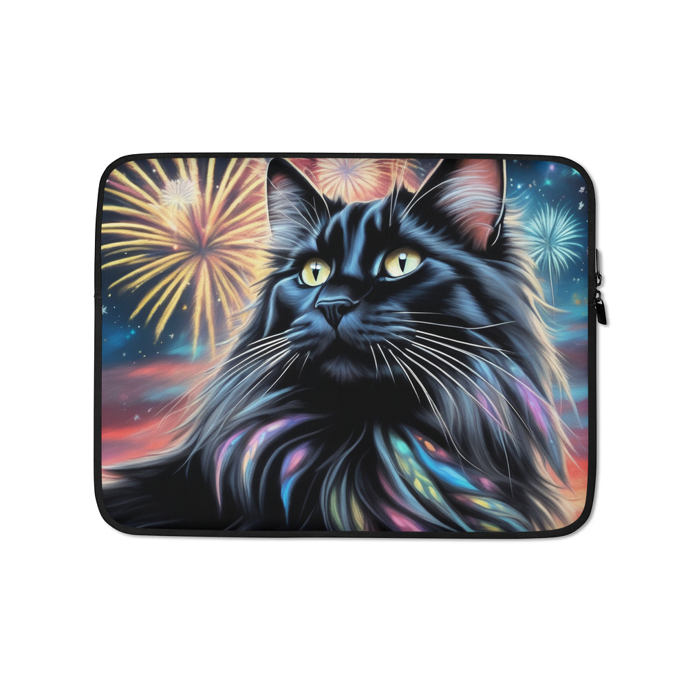 PugMug Custom Black Maine Coon Cat Laptop Sleeve