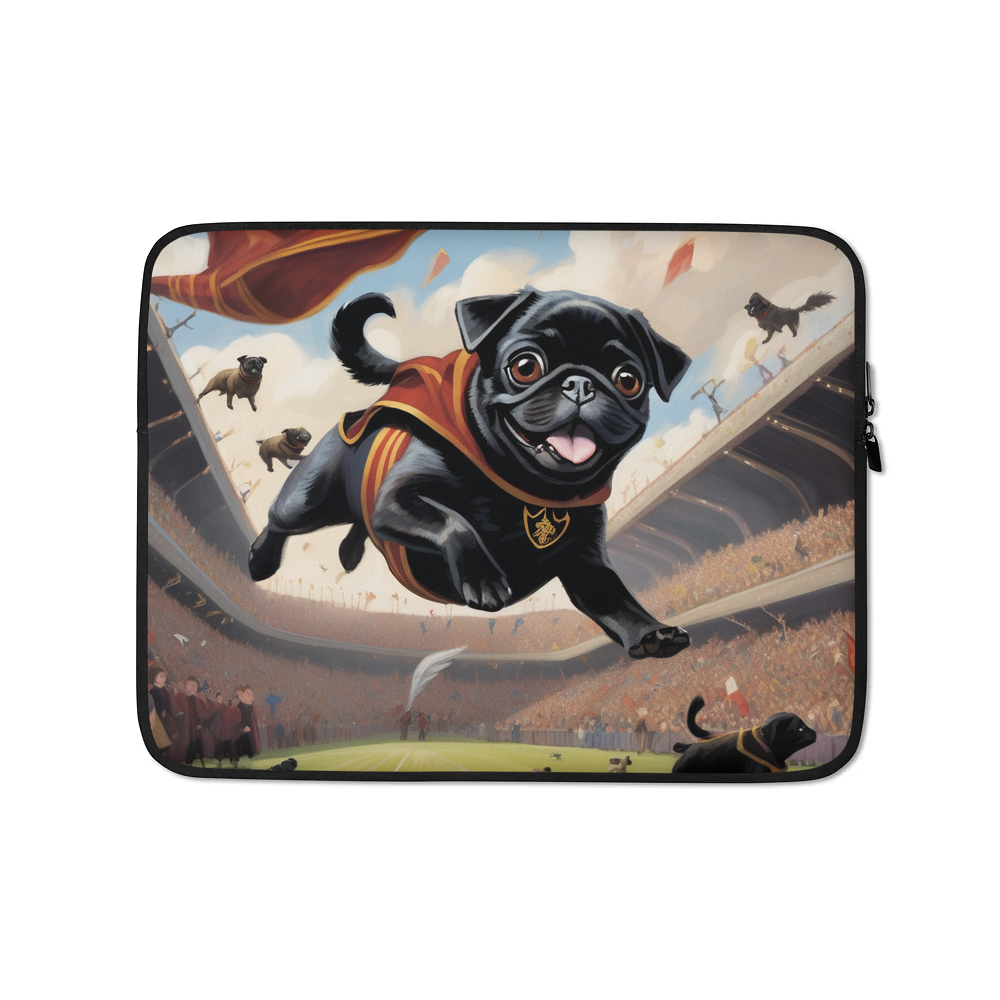 PugMug Custom Black Pug Laptop Sleeve