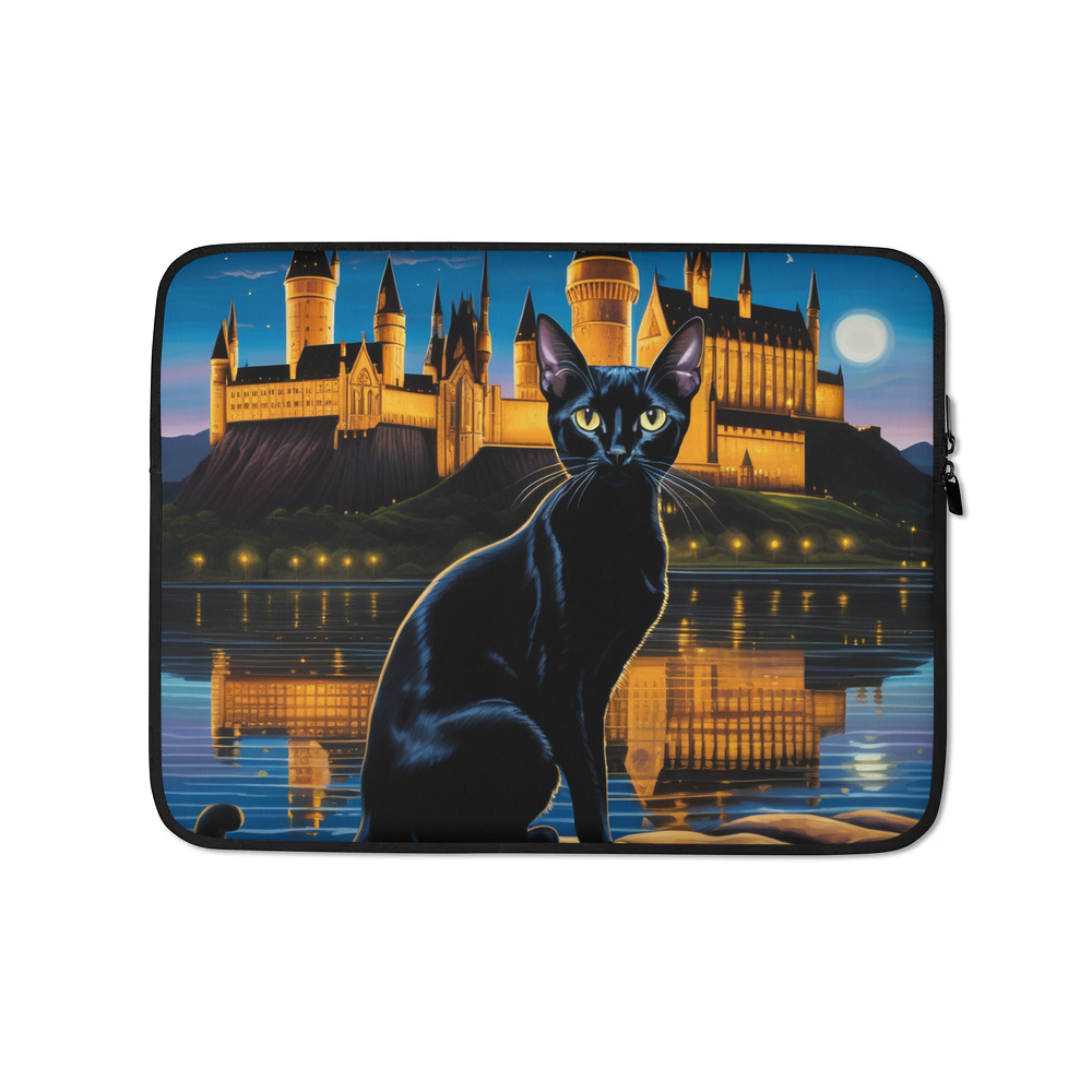 PugMug Custom Black Abyssinian Cat Laptop Sleeve