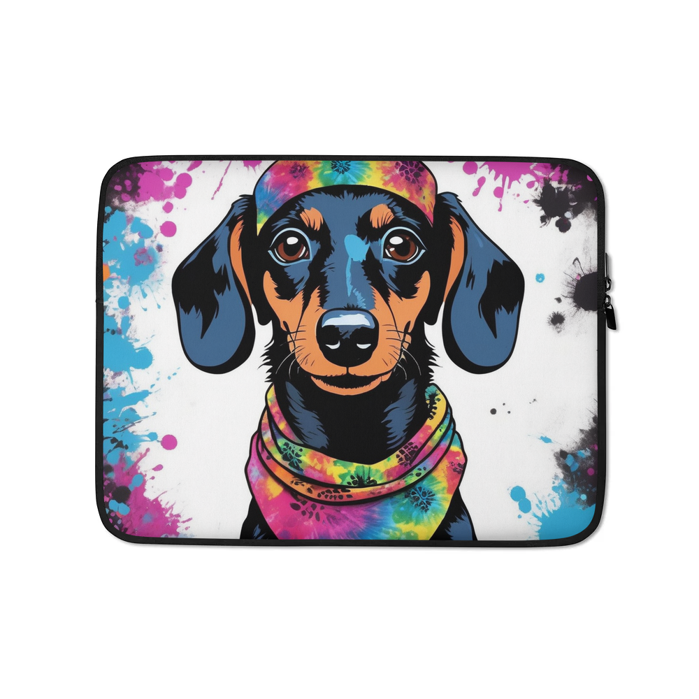 PugMug Custom Black Dachshund Laptop Sleeve