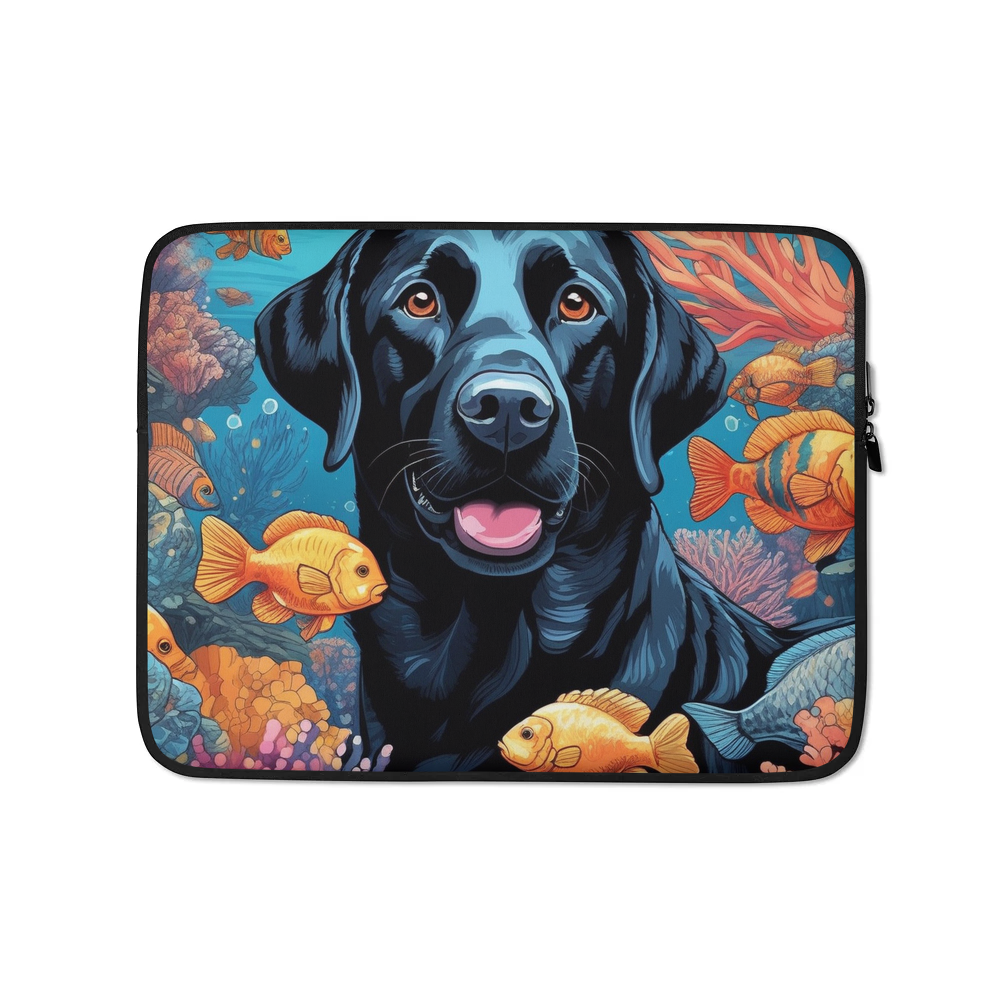 PugMug Custom Black Labrador Retriever Laptop Sleeve