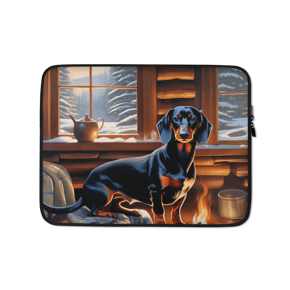 PugMug Custom Black Dachshund Laptop Sleeve