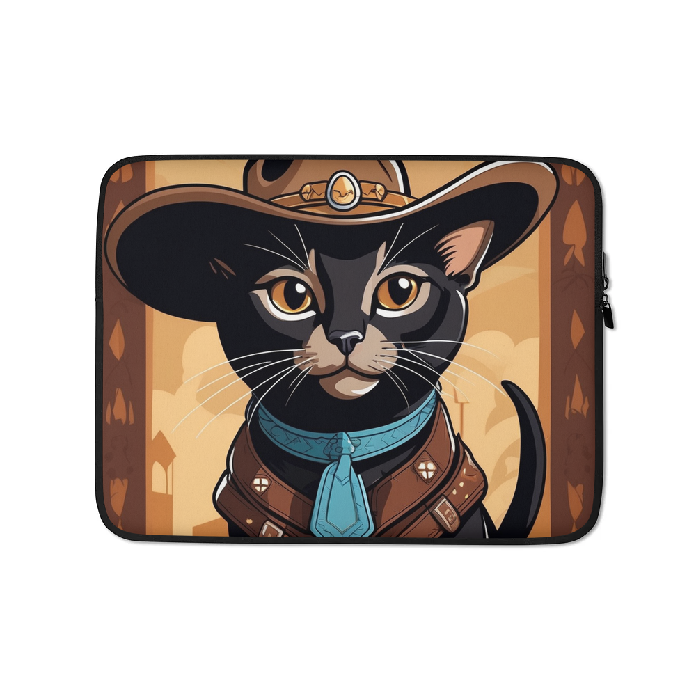 PugMug Custom Black Abyssinian Cat Laptop Sleeve