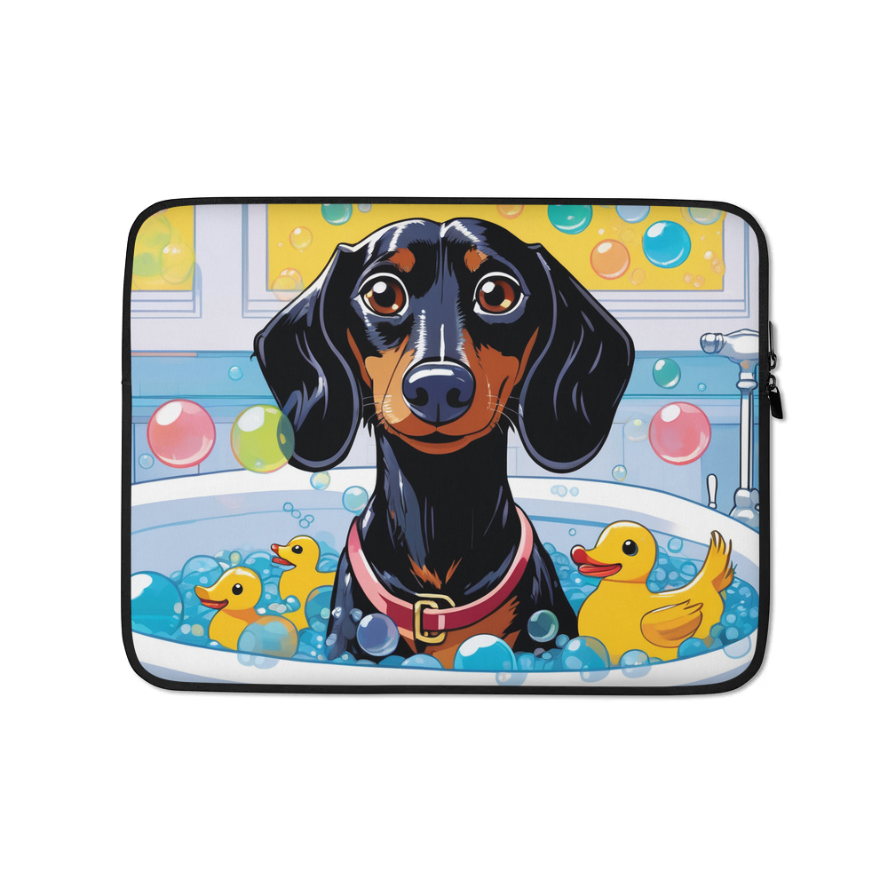 PugMug Custom Black Dachshund Laptop Sleeve