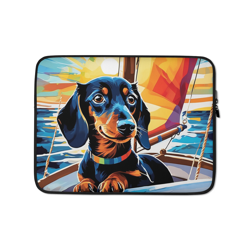 PugMug Custom Black Dachshund Laptop Sleeve