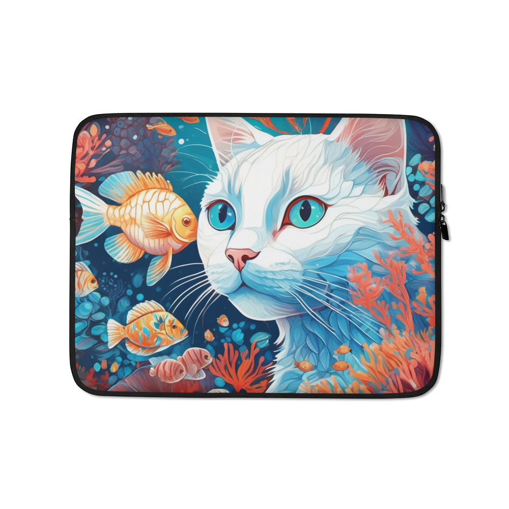 PugMug Custom White Companion Cat Laptop Sleeve