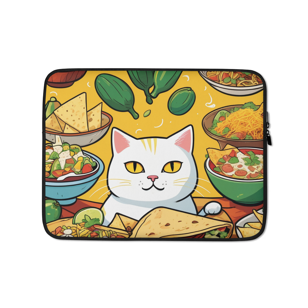 PugMug Custom White Companion Cat Laptop Sleeve