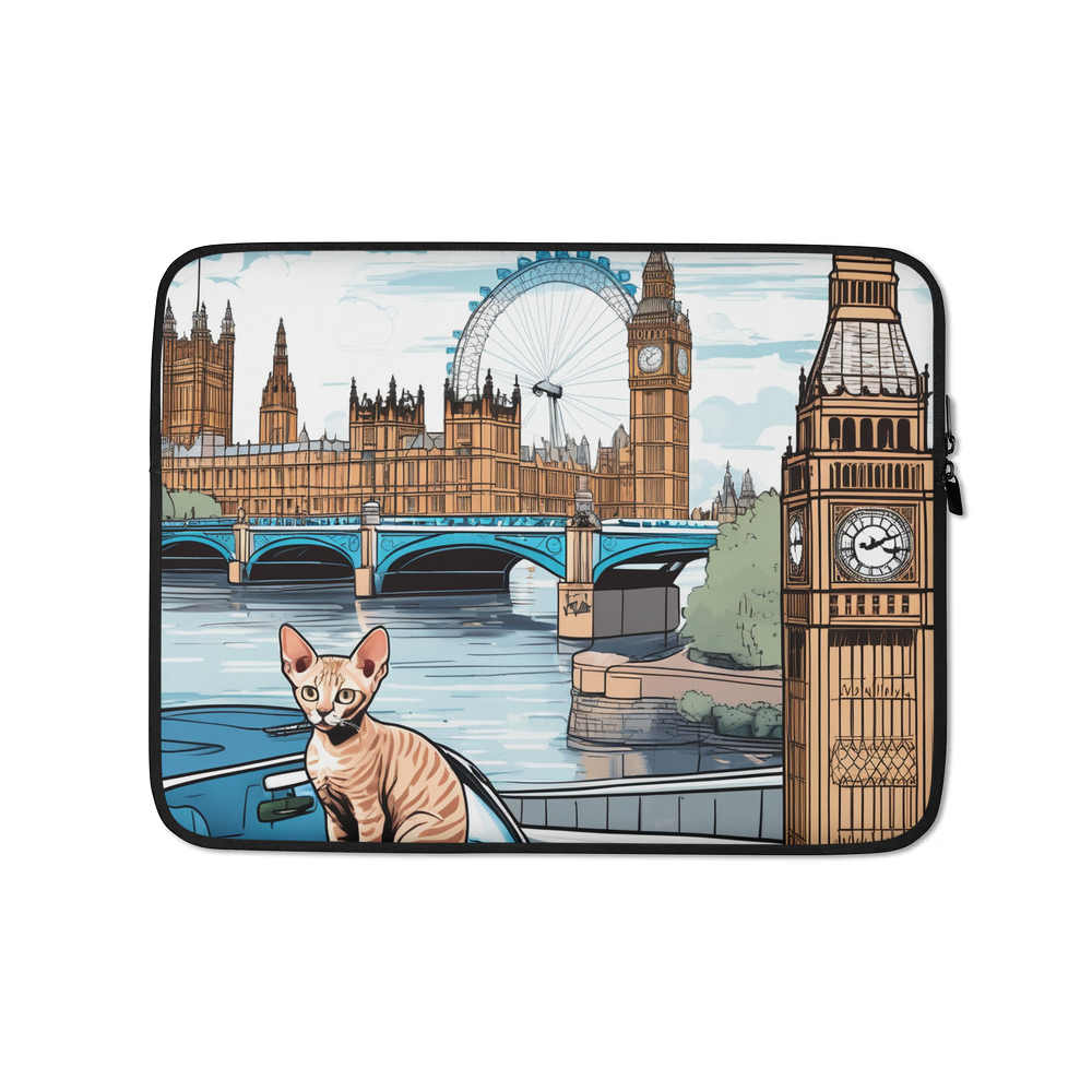 PugMug Custom Tabby Devon Rex Cat Laptop Sleeve