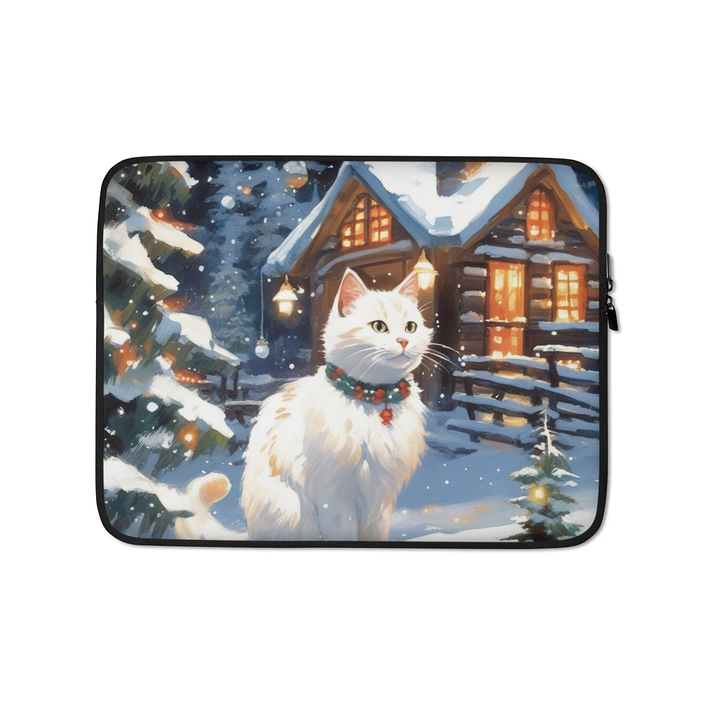 PugMug Custom White Companion Cat Laptop Sleeve