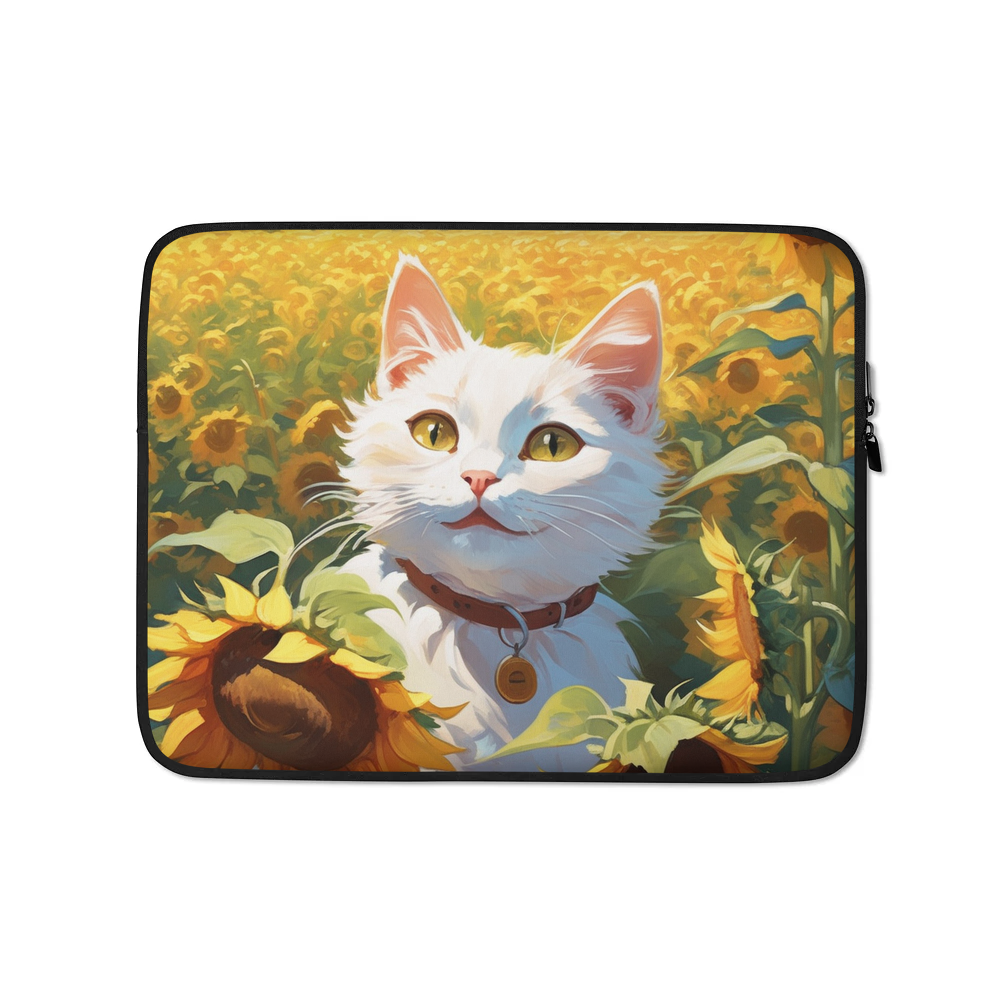 PugMug Custom White Companion Cat Laptop Sleeve