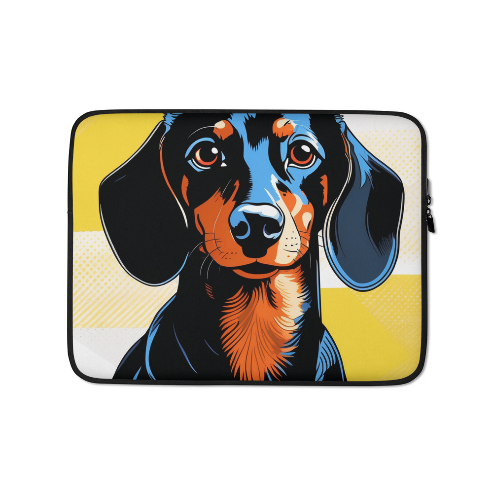 PugMug Custom Black Dachshund Laptop Sleeve