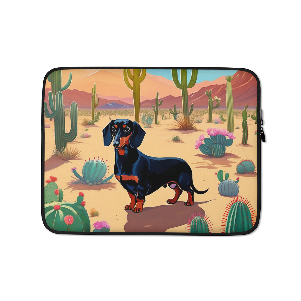 PugMug Custom Black Dachshund Laptop Sleeve