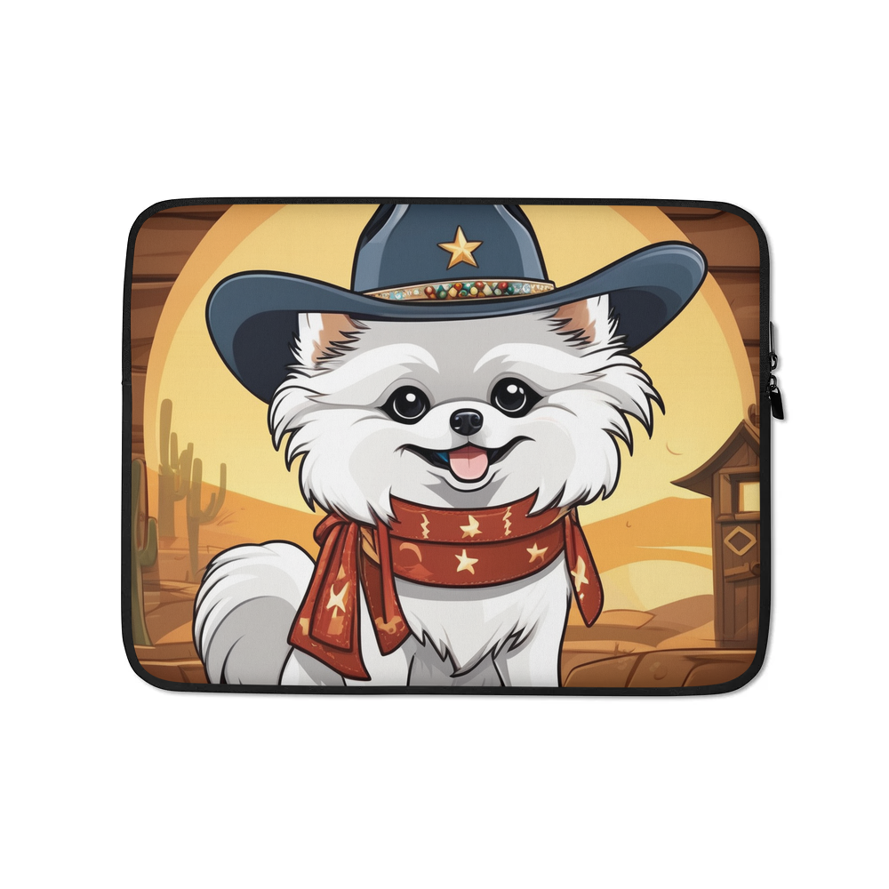 PugMug Custom White Pomeranian Laptop Sleeve
