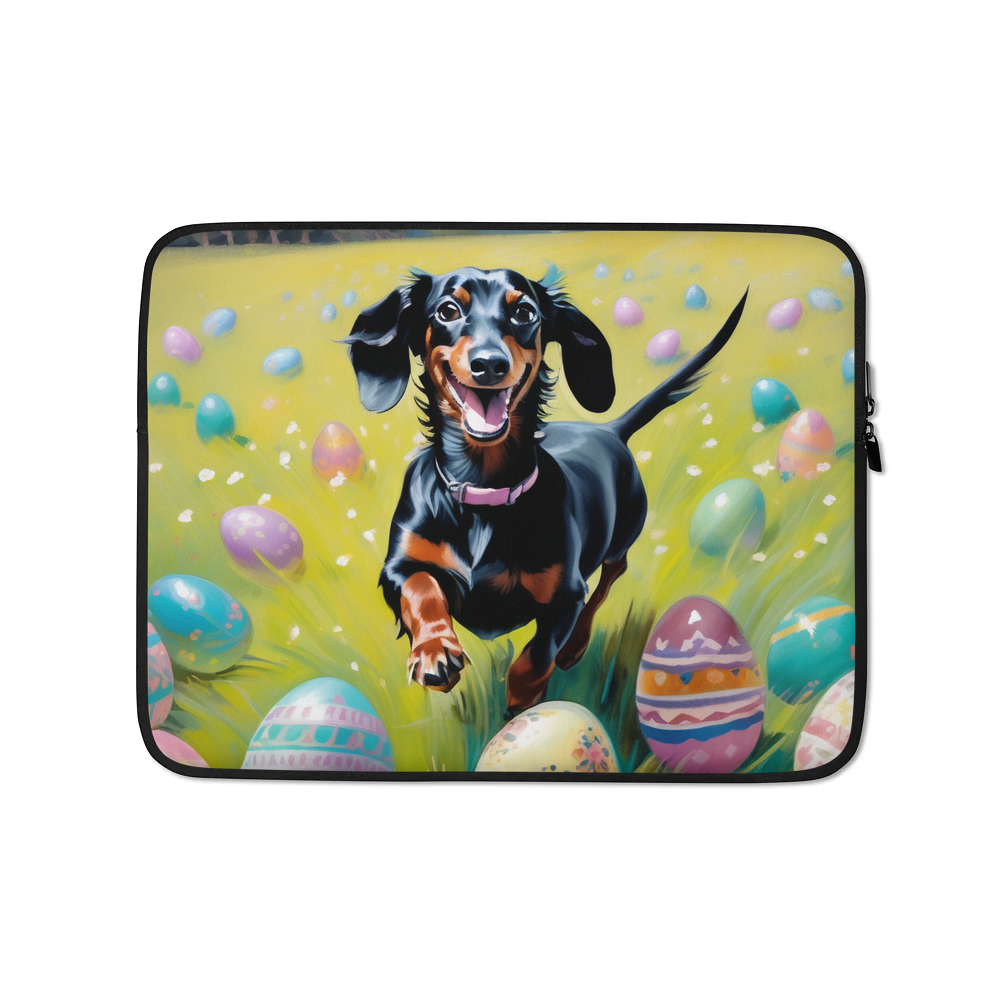 PugMug Custom Black Dachshund Laptop Sleeve